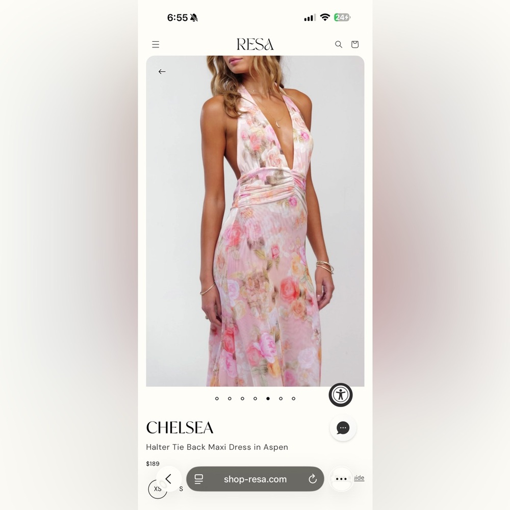 RESA Chelsea Halter Tie Back Maxi Dress in Aspen